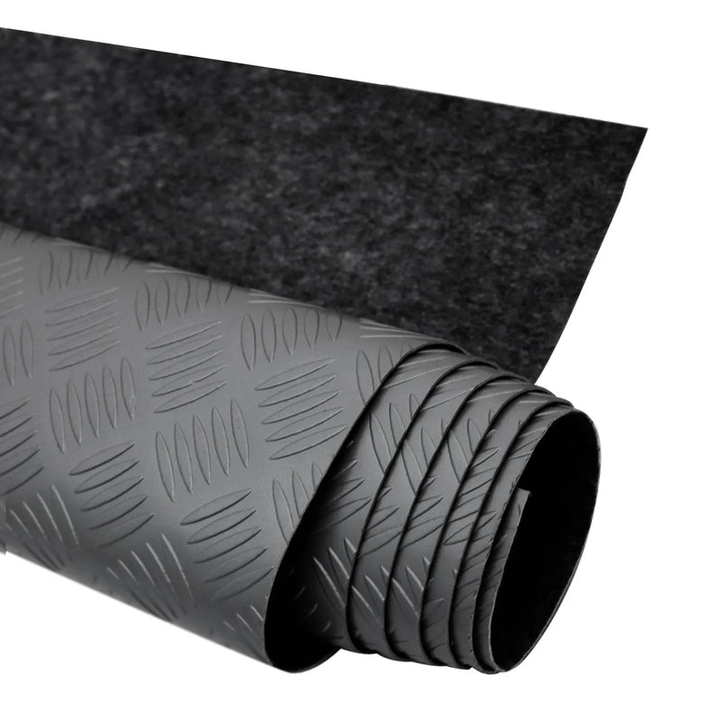 Truck Bed Liner Trunk Mat Trimmable Rubber Pickup Flooring Mat Black & Grey