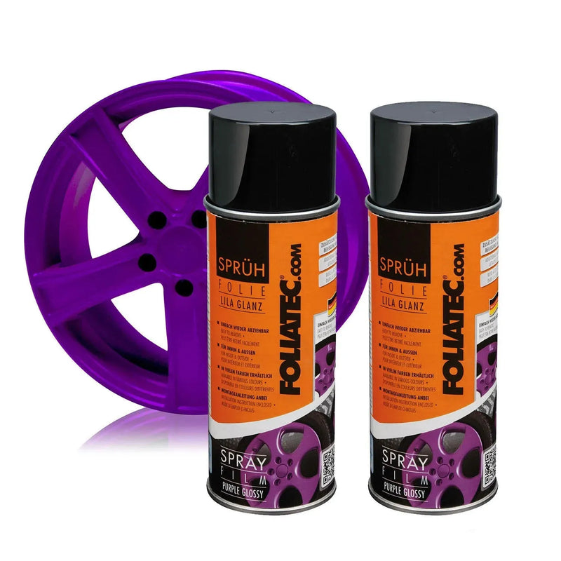 2x Foliatec Wheel Rim Hubcaps Spray Paint Purple Glossy 13.5 Oz