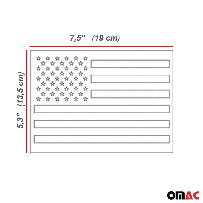 US American Flag Chrome Decal Sticker Stainless Steel