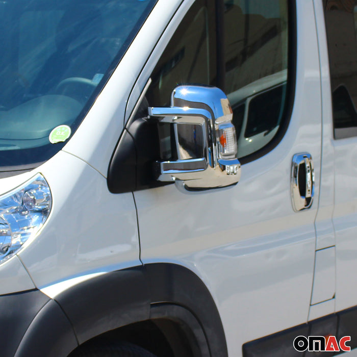Side Mirror Cover Caps fits RAM ProMaster 2014-2024 ABS Chrome Silver 2Pcs