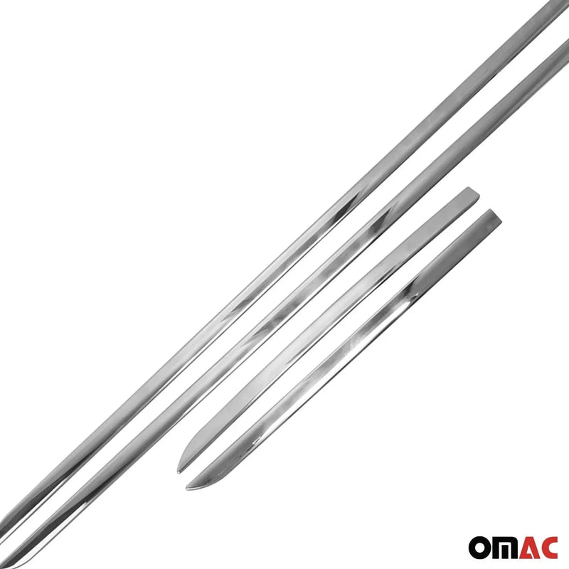 Side Door Molding Trim Skirt Garnish for Smart Forfour 2014-2019 Steel Silver 4x - OMAC USA