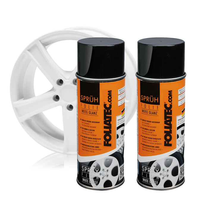 2x Foliatec Wheel Rim Hubcaps Spray Paint White Glossy 13.5 Oz