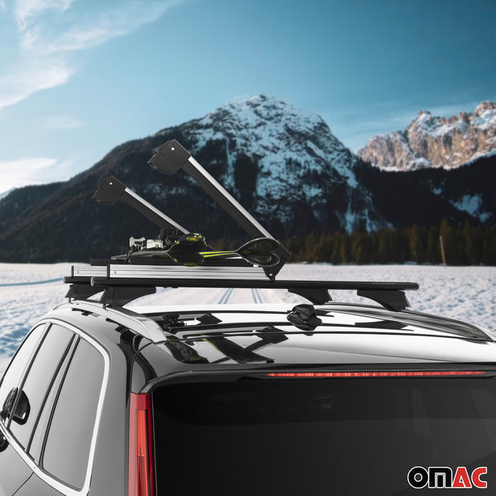 23.6 Inches Ski Rack Snowboard Carriers Top Holder Roof Rack Lockable