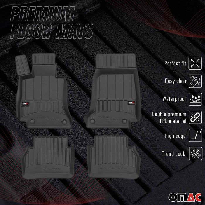 OMAC Premium Floor Mats for for Mercedes E Class S213 Wagon 2017-2023 Black 4x