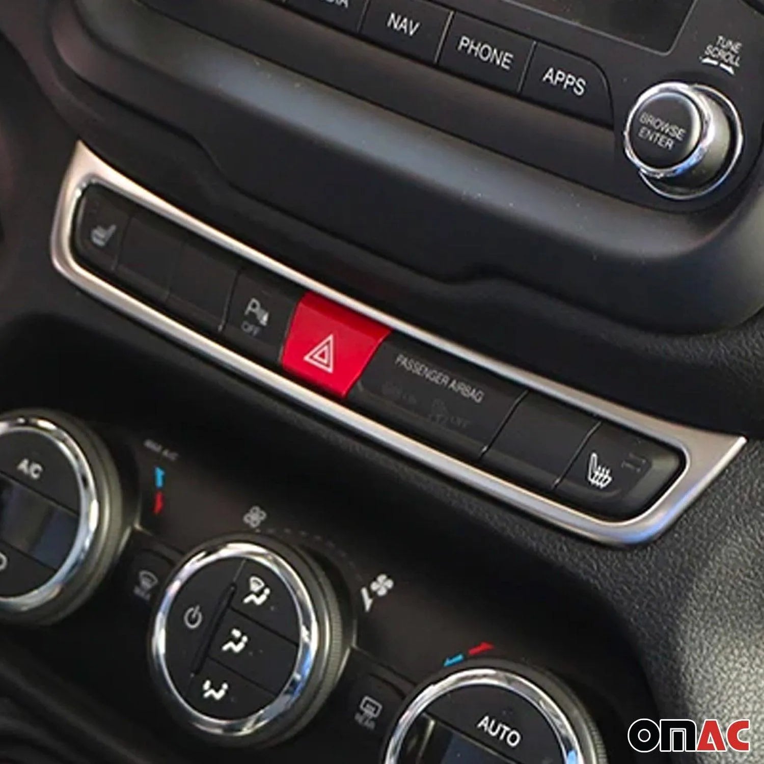 2015-2018 Jeep Renegade Air Condition Switch Trim Frame Silver Chrome 1Pc