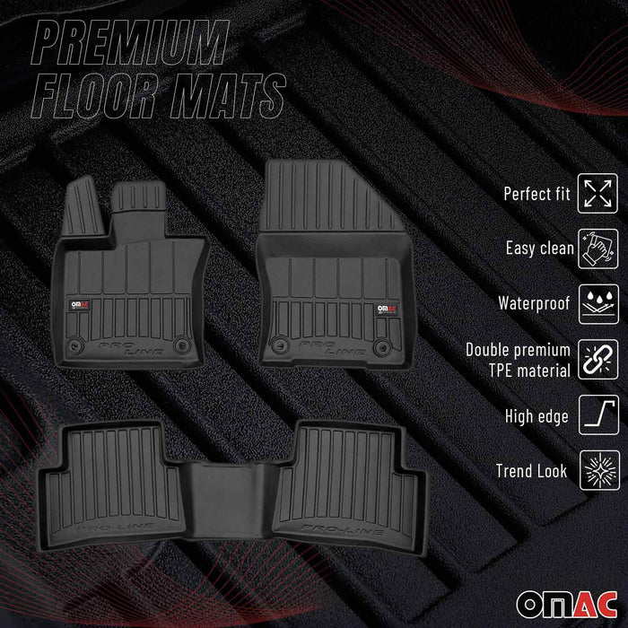 OMAC Premium Floor Mats for Ford Mustang 2015-2021 All-Weather Heavy Duty 4x