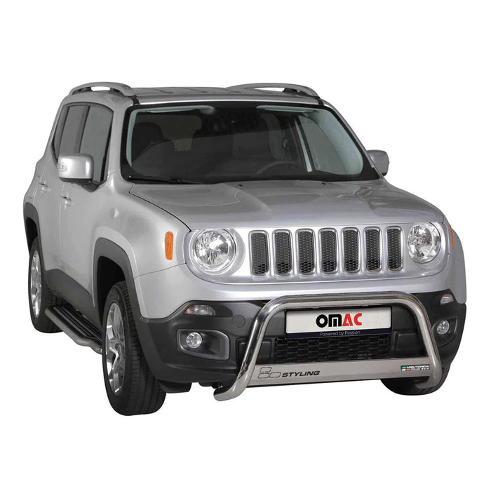 Bull Bar Push Front Bumper Grille for Jeep Renegade 2015-2018 Silver 1 Pc
