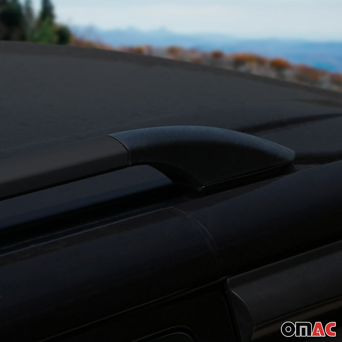 Roof Rack Side Rails for Ford Tourneo Transit Custom 2013-2023 Black Alu 2Pcs