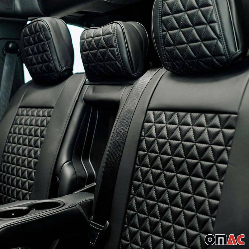 Seat Cover Solutions Leather Car Seat Cover Full Set 5-Seats Front Rear Black