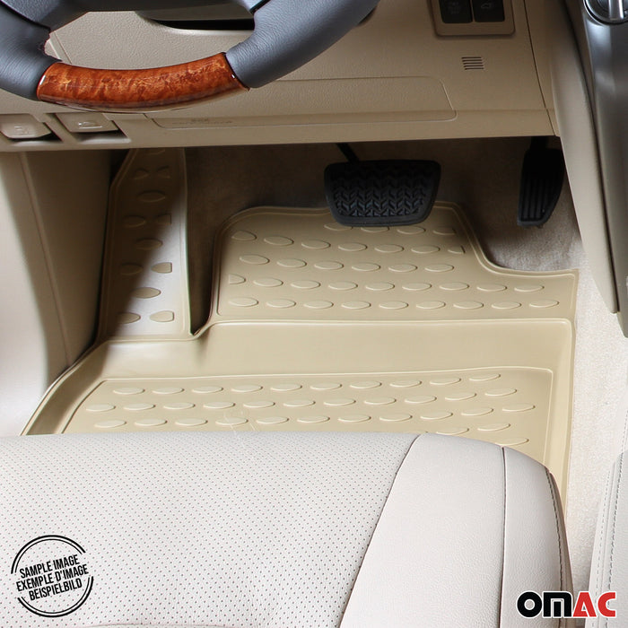 OMAC Floor Mats Liner for Toyota Sienna 2004-2010 Beige TPE All-Weather 4 Pcs
