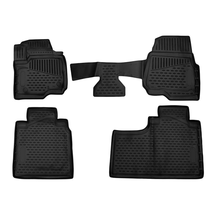 OMAC Floor Mats Liner for Ford F-250 Crew Cab 2017-2022 Black TPE All-Weather 4x