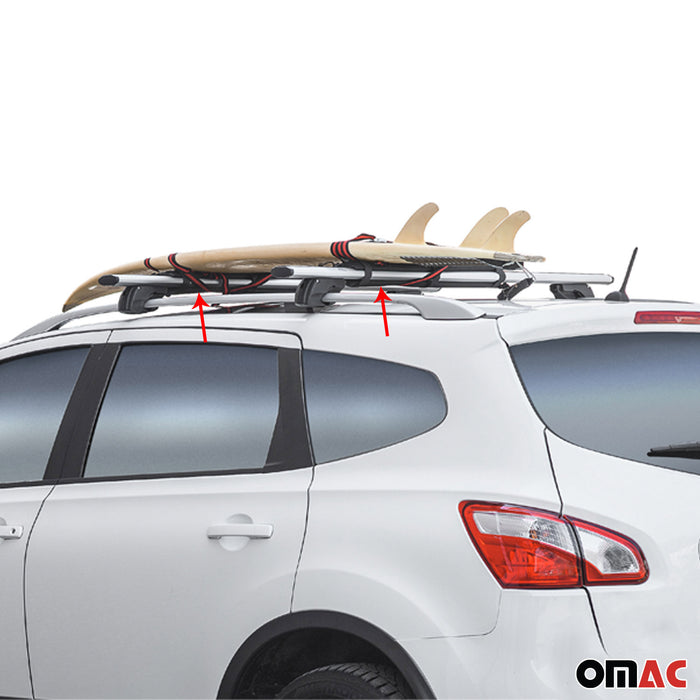 Roof Rack Pads Surfboard Windsurf Pads for Mercedes Polycotton Black 2x