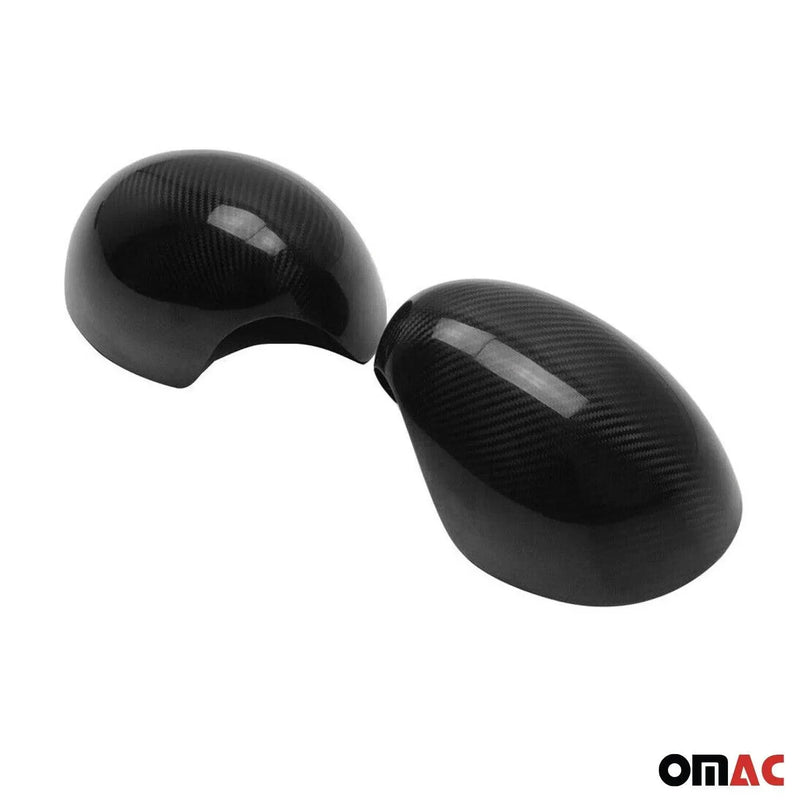 Side Mirror Cover Caps Fits Mini Cooper F55 F56 2014-2022 Carbon Fiber Black 2x - OMAC USA