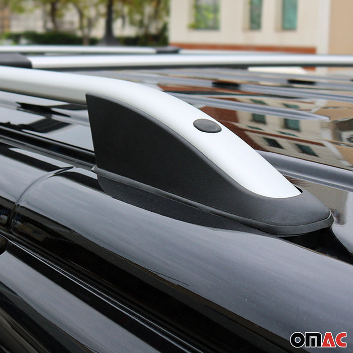 Roof Racks Side Rails for Subaru XV Crosstrek 2013-2015 Gray Aluminium 2Pcs