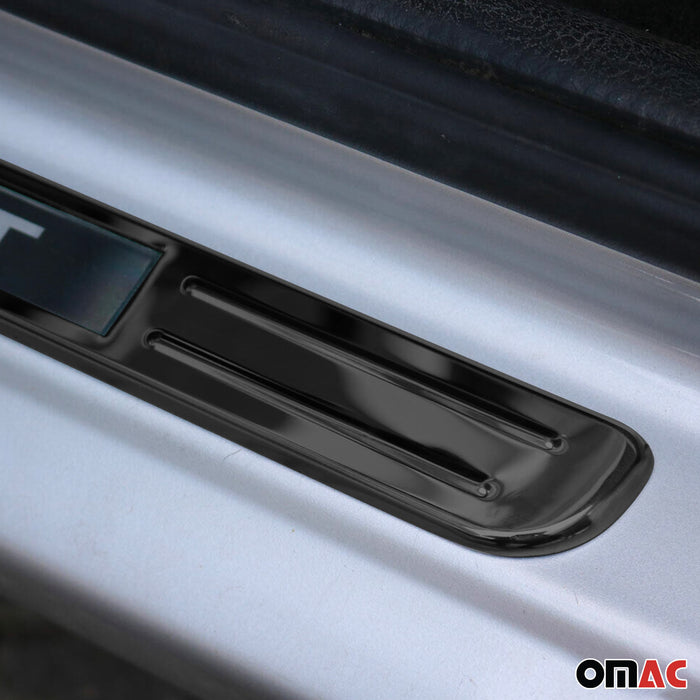 Illuminated Car Door Sill Protector Scuff for BMW Sport Dark Chrome 4 Pcs Steel