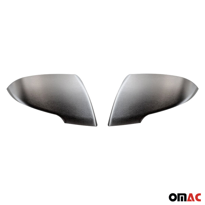 Side Mirror Cover Caps Fits Kia Sportage 2011-2014 Brushed Steel Silver 2 Pcs