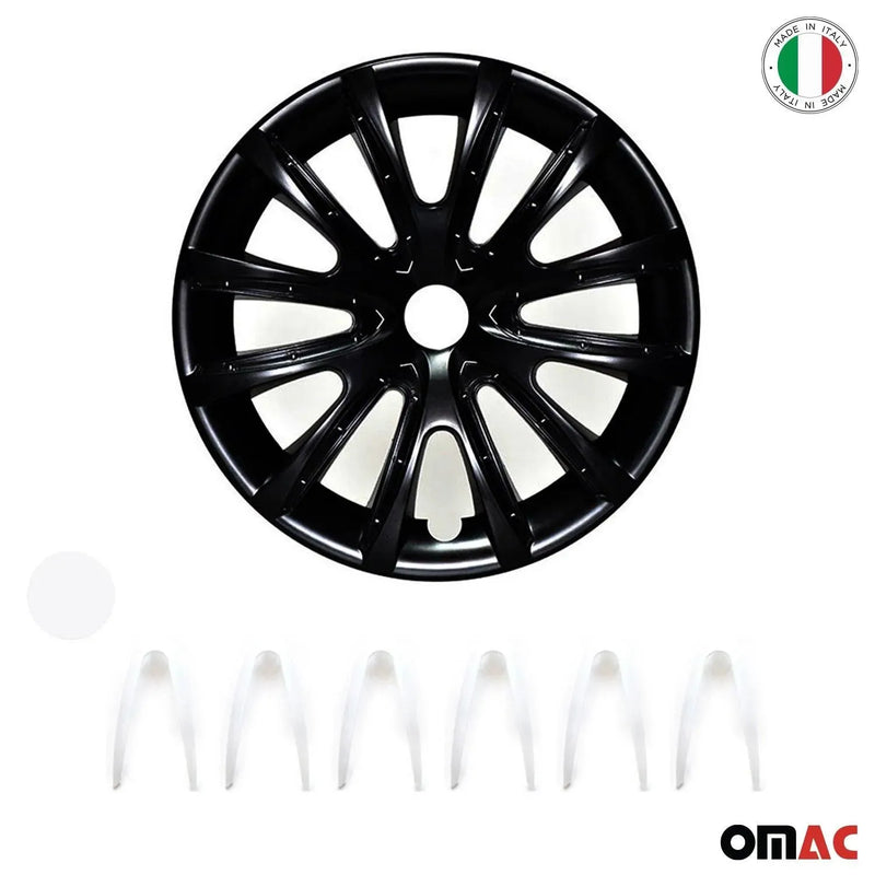 15" Wheel Covers Hubcaps for Audi Black Matt White Matte - OMAC USA