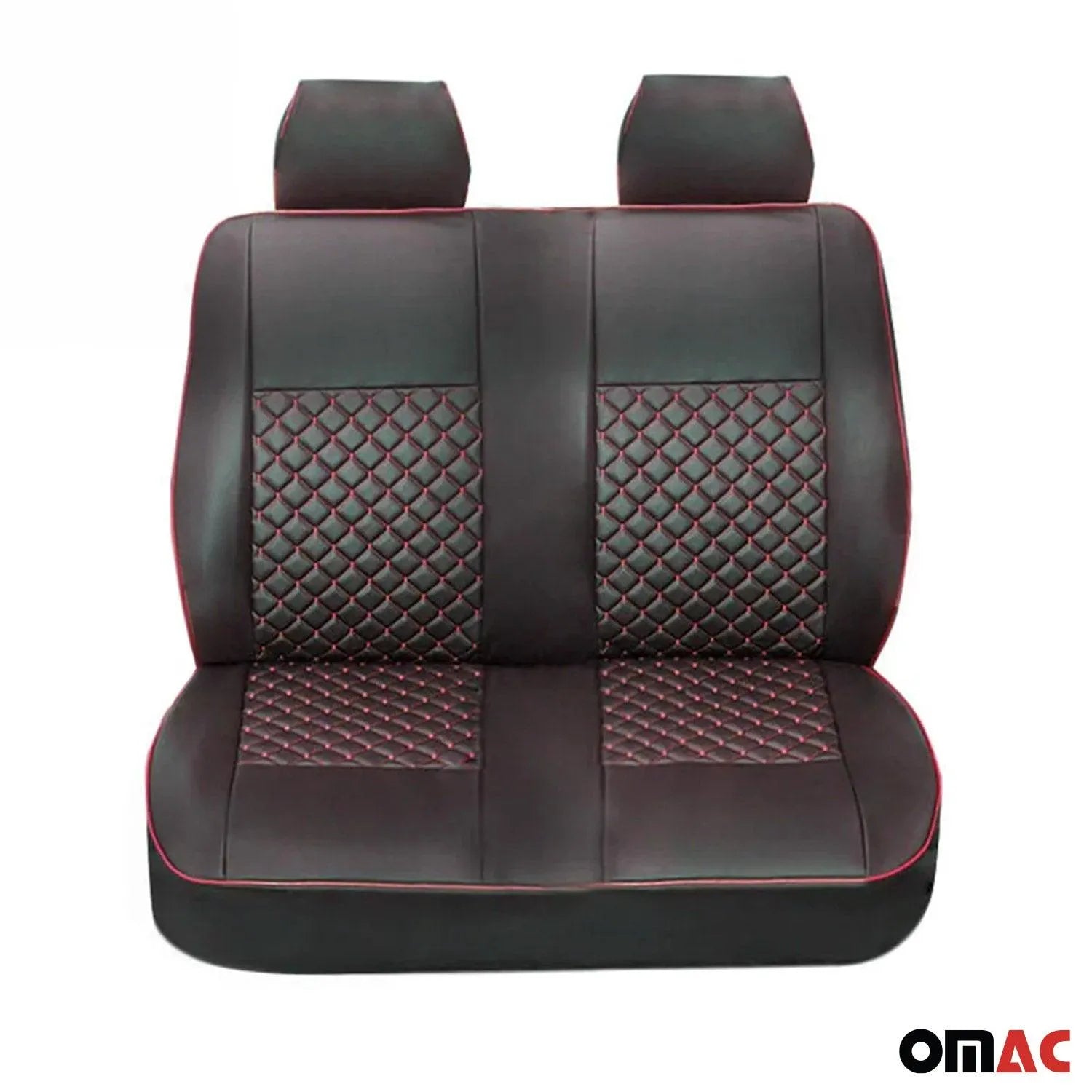 2014-2025 RAM ProMaster Leather Front Car Seat Covers Protector Black Red