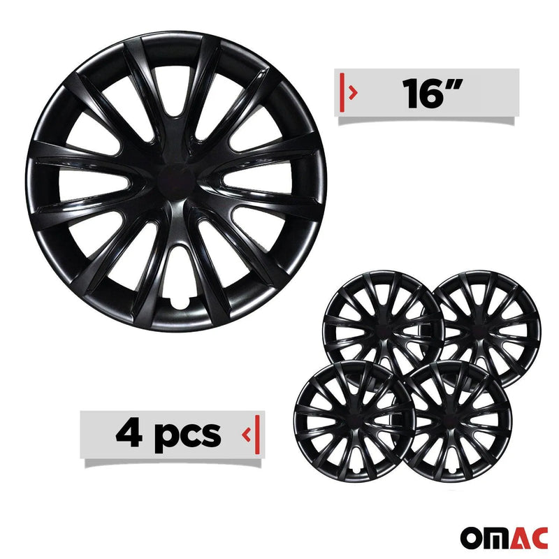 16" Wheel Covers Hubcaps for Toyota RAV4 Black Gloss - OMAC USA