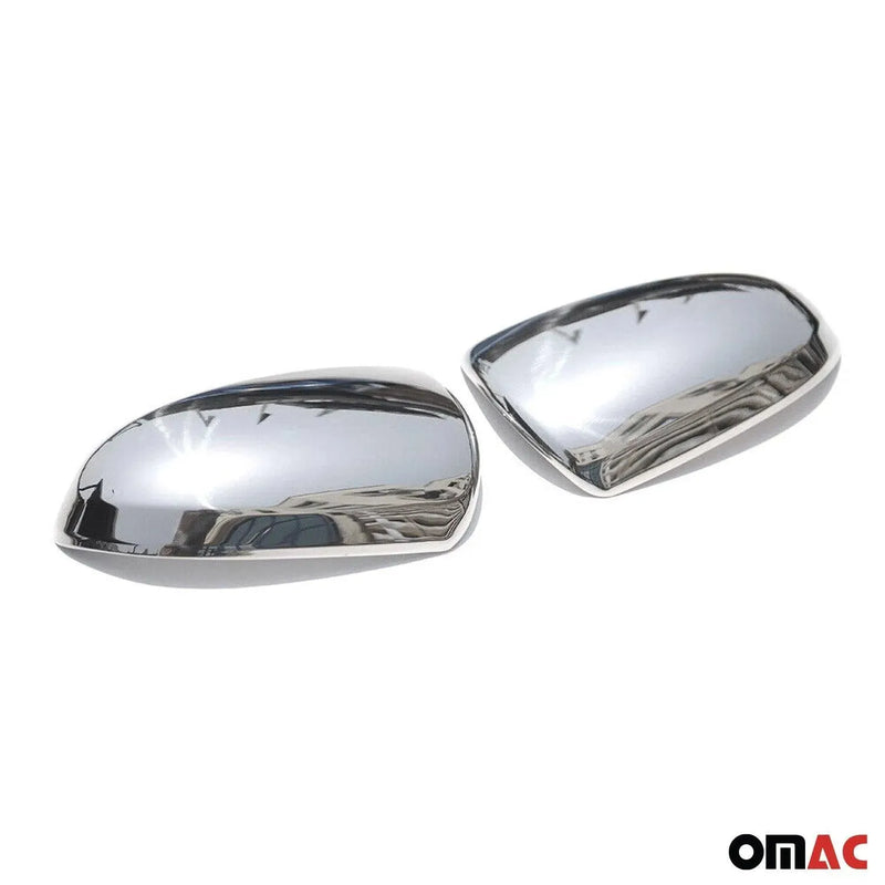 Side Mirror Cover Caps Fits Smart ForTwo 2007-2015 Steel Silver 2 Pcs - OMAC USA