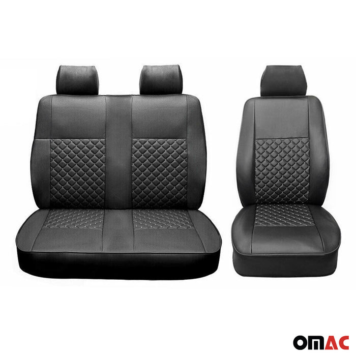 Leather Front Car Seat Covers Protector for RAM ProMaster 2014-2024 Black